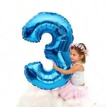 บอลลูนตัวเลขขนาดใหญ่สีน้ำเงิน 16/32 นิ้ว บอลลูนยักษ์ บอลลูนงานปรอม บอลลูนฟอยล์เฮลิยูมไมลาร์ขนาดใหญ่สำหรับตกแต่งงานวันเกิด/งานแต่งงาน/ครบรอบ, บอลลูนตัวเลขสีน้ำเงินเลข 0 ถึง 9 บอลลูนเฮลิยูมตกแต่งงานวันเกิด อุปกรณ์ตกแต่งงานแต่งงานที่สามารถเป่าลมได้ - R4-สีน้ำเงินบริสุทธิ์ - ดู 4