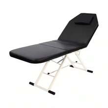 WUPYI Salon SPA Cama De Belleza Tatuaje Ajuste Facial Sillas De Mesa De Masaje Plegables Negro - Negro - Ver 5