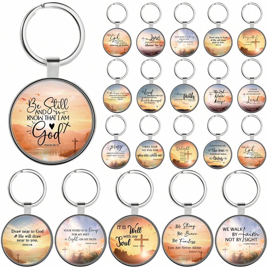 Gifts In Bulk Religious Keychains Christian Charms Scripture Quote Keychain Mini Bible Verse Gifts For Women - Multicolor - View 1