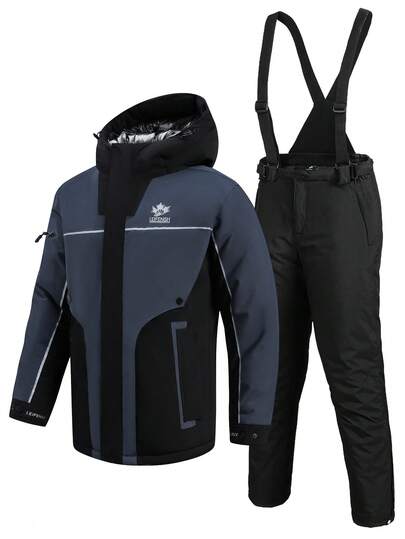 2 pezzi Set sportivo da uomo in stile boyfriend per sport e attività all'aperto, completo sportivo e ricreativo professionale, outfit da sci per uomo in stile boyfriend, parte superiore e inferiore HX397-1
