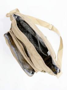 Women's Waterproof Causal Multilayer Medium Shoulder Messenger Bag W5003 - 米色 - 查看 7
