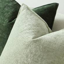 1 vỏ gối trang trí bằng vải nhung có viền khâu, màu trơn, dùng để trang trí nhà cửa, ghế sofa, giường, phòng khách - Màu xanh nhạt - Xem 8
