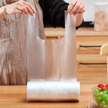 50/100 chiếc/cuộn Túi bảo quản thực phẩm gia dụng cỡ nhỏ kiểu áo vest, Túi đóng gói độc lập cho tủ lạnh, Túi bảo quản tủ lạnh Túi đông lạnh, Túi nhựa đóng gói trái cây và rau quả nhỏ, Túi bảo quản thực phẩm nhỏ - trắng - Xem 10