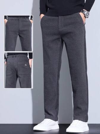 Men's Casual Trousers, Business Pants, Daily Commuter, Straight Leg, Stretchy, Fashionable, Versatile