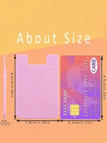 1PC Mobile Phone Silicone Card Holder Slot Sleeve, Stick On Pocket Credit Card ID Case Pouch Compatible With Apple Android - Multicolor - View 8