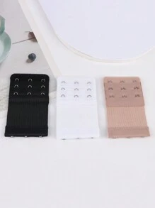 3 Stücke Verlängerungen für Damen BHs, weich und dehnbar mit 3 Reihen x 3 Haken - Verschiedenfarbig - Übersicht 2