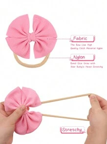 10件套柔软女婴发带，女孩蝴蝶结头巾，蝴蝶结发饰套装 - 彩色 - 查看 11