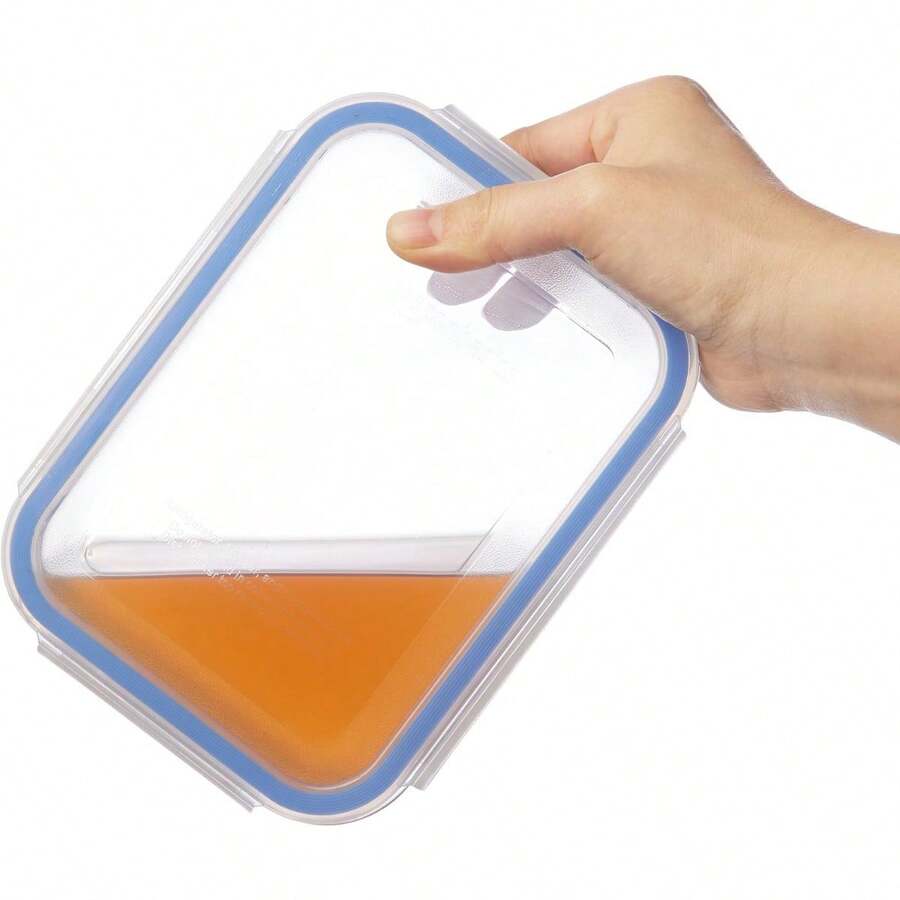 Airtight Glass Food Storage Container Set With & Locking Plastic Lids