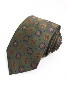 1 chiếc cà vạt kẹp vuông bằng polyester màu xanh lá cây họa tiết Paisley dành cho doanh nhân thường ngày - Nhiều màu - Xem 15