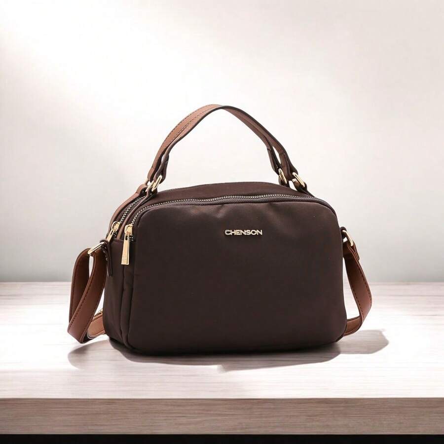 Chenson Microfiber Medium Women's Bag With Hand And Crossbody Straps - Cà phê nâu - Xem 1