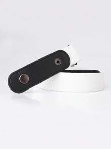 1pc Teens Elastic Invisible Waist Belt With Buckle, Decorative Stretch Waistband - Multicolor - View 10