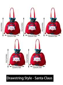 1 pieza/5 piezas/10 piezas Bolsas de regalo de Navidad, Bolsa de regalos de Papá Noel, Bolso de muñeco de nieve navideño, bolsas de Apple para regalo en Nochebuena, Empaque de frutas navideñas, Regalos para dulces, Recuerdos decorativos