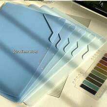 Conjunto de 5 pastas tipo L, tamanho A4, gradiente de cores, organizador de documentos de grande capacidade, volta às aulas, material escolar