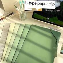 Conjunto de 5 pastas tipo L, tamanho A4, gradiente de cores, organizador de documentos de grande capacidade, volta às aulas, material escolar