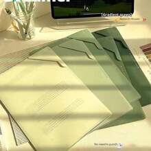 Conjunto de 5 pastas tipo L, tamanho A4, gradiente de cores, organizador de documentos de grande capacidade, volta às aulas, material escolar