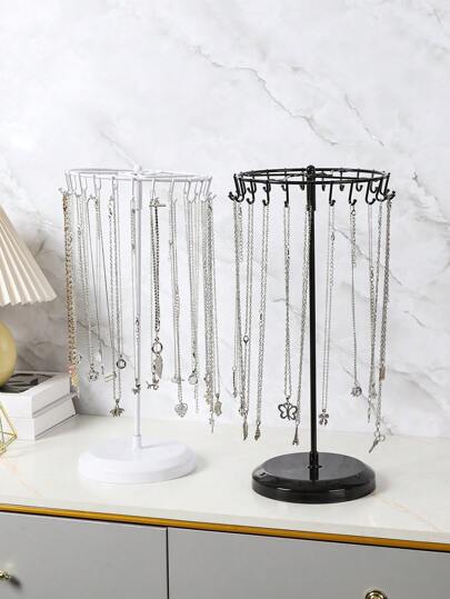 1pc Removable 23-Hook Large Capacity Rotatable Jewelry Display Stand, Creative European Style Necklace Organizer, Home Daily Accessory Arrangement Assistant