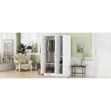 3-Door Shutter Wardrobe With Shelves, White