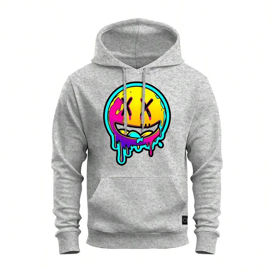 Nexstar Unisex Kangaroo Sweatshirt Printed Street Fashion Meltdown - 灰色 - 查看 1