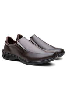 Men's Orthopedic Formal Shoe Kit With Super Comfortable Sole + Anti-Stress Leather English Oxford Shoe Immediate Shipping - 黑/咖啡 - 查看 3