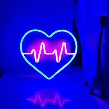 1 Stück Neon Herz-förmiges Dekorationslicht, Neon-Schild Größe 9.64x8.56in/24.5x21.5cm, batterie- oder USB-betriebenes LED-Dekorationslicht für Wand, Zimmer, Zuhause, Feiertage, Heiratsantrag, Geburtstag, Valentinstag, Muttertag, Abschluss, Weihnachten