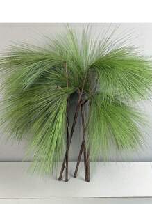 Artificial Green Pampas Grass, Home Decor Plastic Fake Pine Branches, Green Plant For Home Decorations, Forest Wedding And Engagement Scenes Gifts Birthday Graduation