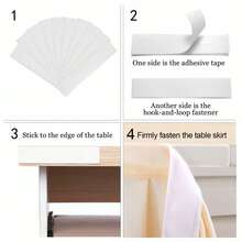 Table Skirts For Rectangle Tables, 4ft/6ft/9ft/14ft Polyester Pleated Table Skirt Ruffle Tablecloth For Wedding Birthday Party Baby Shower Bridal Shower Banquet Table Decorations - 象牙色-4英尺 - 查看 5