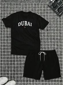Cotton T-Shirt + Tectel Dubai Shorts Summer Combo Kit - màu đen - Xem 1