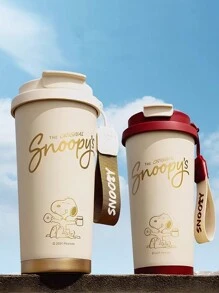 SNOOPY 1pc Stainless Steel  Themed Vacuum Flask, Outdoor Portable Car Water Bottle, Reusable Sports Tumbler, Unisex - Multicolor - View 12