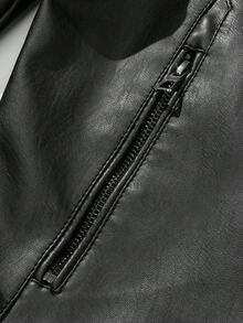 LEDUNTINO Áo khoác da Bkier vải nỉ dày thời trang nam, thể thao, trơn, áo khoác bomber, xe máy, quà tặng bạn trai, áo khoác gió chống gió cổ đứng mùa đông thu cho nam, áo khoác da họa tiết xe đạp mùa xuân thu cho nam - màu đen - Xem 7