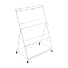Flower Display Stand, Flower Display Stand With Buckets, Flower Bar Stand With Wheels Flower Stand Flower Cart Display Stand With Wheels, Flower Bar Stand With Buckets (3 Layers-9 Round White Buckets-B) - 白色 - 查看 9