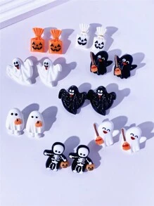 1 对万圣节鬼魂、糖果、南瓜丙烯酸树脂耳环，适合日常佩戴、派对、节日、礼物 - 耳環 - 查看 1