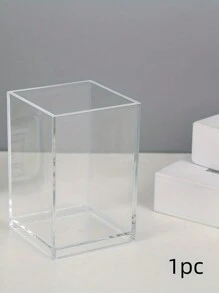 1 pièce Boîte de rangement transparente en plastique, boîte de rangement multifonctionnelle en acrylique, support de stylo de bureau, support de pinceau de maquillage, boîte de rangement de papeterie, rangement de pinceaux de maquillage, seau de rangement d'outils de beauté de bureau, boîte de rangement de rouge à lèvres, support de stylo, organisateur de pinceaux, organisateur de bureau, seau de rangement de pinceau de maquillage, rentrée scolaire, fournitures scolaires, papeterie mignonne, couleurs du campus, papeterie, stylos à écrire, pinceaux de maquillage, crayons à sourcils