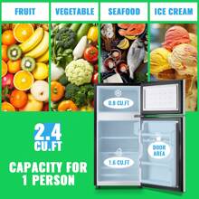 WANAI 2.4 Cu.Ft Mini Fridge With Top Freezer Apartment Size Refrigerator For Personl Use Dorm Fridge With Egg Tray, Removable Shelves,7 Temperature Control Silver - Xem 2