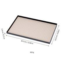 1pc Rectangular Leather Tray For Jewelry, Cosmetics, Decor, Lightweight Luxurious Iron Tray Organizer, Available In Brown And Beige - Multicolor - View 15