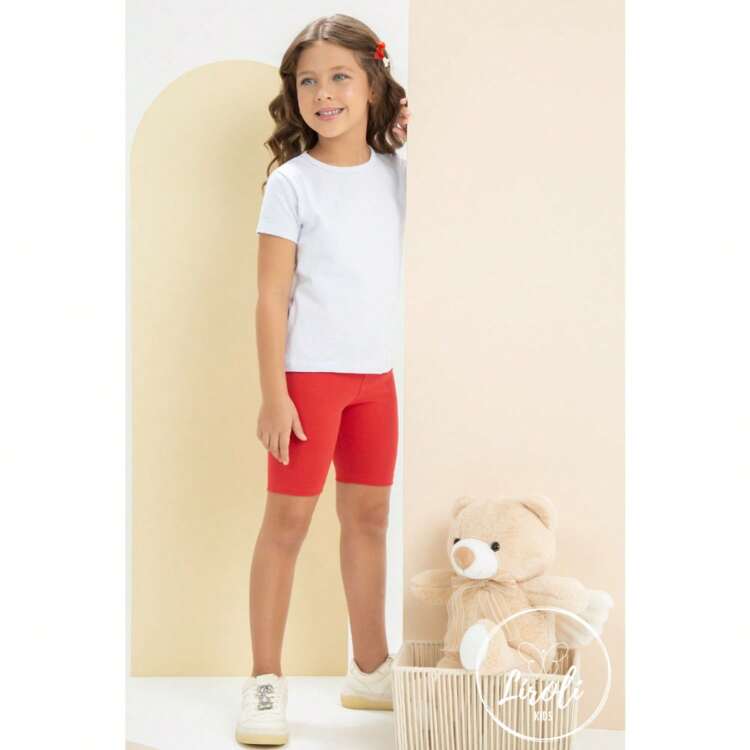 Kit 6 Peças Calça Bermuda Legging Cotton Uniforme Escolar Infantil Menina Tamanho 1 ao 16 - Azul Marinho - Visão 2