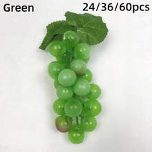 Set de 24/36/60 piezas de racimos de uvas artificiales para decoración interior, elementos de utilería con modelo de fruta, uvas falsas de plástico PVC con efecto escarcha, para decoración del hogar, accesorios colgantes para Halloween y días festivos - Multicolor - Ver 9