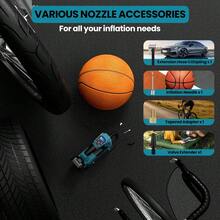 Inflador de neumáticos inalámbrico, compresor de aire portátil con luz LED, con manómetro digital, para coches, motocicletas, bicicletas y pelotas(Excluyendo la batería)