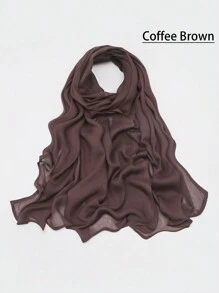 1 件女士 Abaya 配饰纯色宽边莫代尔围巾，休闲透气头巾百搭保暖披肩头带柔软头巾面纱衣服