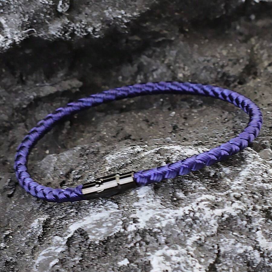 A级龙骨绳手链，男女通用幸运红绳手链，磁性情侣手链，招财手链 - 藏蓝色 - 查看 1