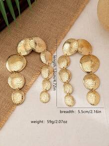 1 par de pendientes grandes y exagerados con estilo de parche agrietado, moda de estilo callejero para mujeres