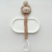 1 pieza Clip de chupete de tela con diseño de animal de dibujos animados león, tigre, zorro, cadena de chupete 2 en 1 antiperdicida - Multicolor - Ver 12