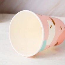 10个圣诞烫印一次性纸杯加厚一次性涂层杯干净卫生硬度强耐寒性高不易变形健康无味适合泡茶酸奶咖啡冰淇淋促销 - 彩色 - 查看 4