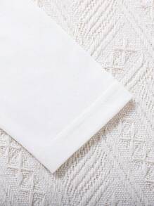 3件套可爱驯鹿印花女婴连体衣+格子裙+发带节日套装，圣诞节适用 - 紅白色 - 查看 7