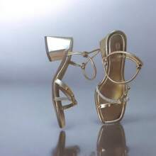 Women's Thin Adjustable Buckle Sandals - 金色 - 查看 4