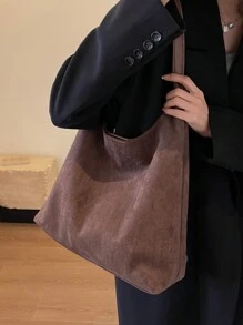 Set de 2 piezas: 1 bolso de hombro de gran capacidad de ante vintage y 1 forro interior para mujer, bolso de mano tipo tote para ir al trabajo, otoño e invierno, nuevo bolso tipo hobo inspirado en el estilo retro para mujer, nuevo bolso de mujer para otoño e invierno, el mejor bolso de otoño, el talla grande nuevo y de moda bolso de ante para mujer, que combina perfectamente con la ropa de otoño para mujer