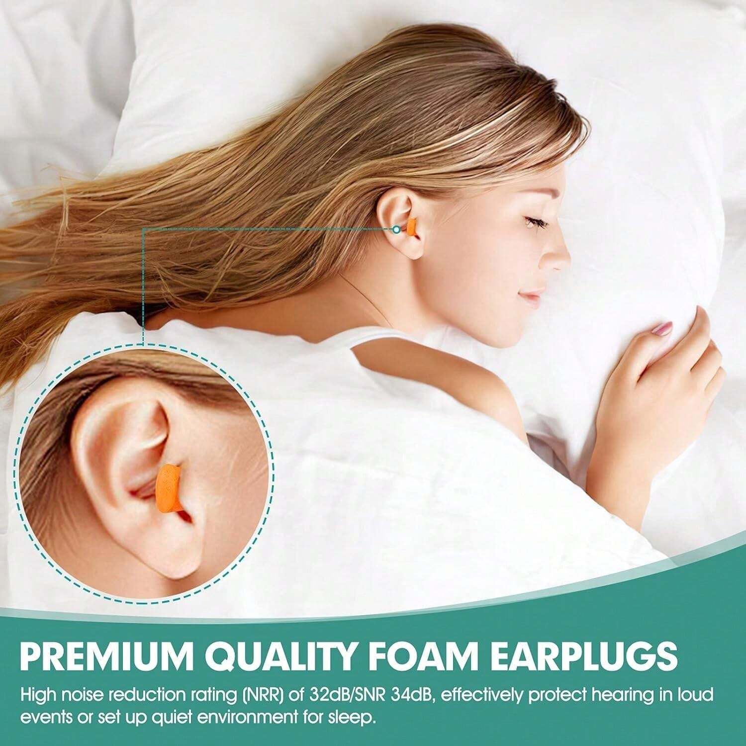 50 Pairs Earplugs For Noise Cancelling Individual Bagged Foam EarPlugs