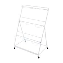 Flower Display Stand, Flower Display Stand With Buckets, Flower Bar Stand With Wheels Flower Stand Flower Cart Display Stand With Wheels, Flower Bar Stand With Buckets (3 Layers-9 Round White Buckets-B) - 白色 - 查看 4