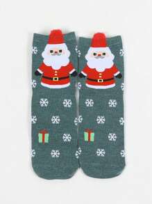 1/5 Pary Skarpetek z Motywem Świątecznym Renifer, Bałwan, Święty Mikołaj Nadruk Dla Mężczyzn - Wielokolorowe - Zobacz 12