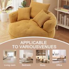 Bean Bag Chair Lazy Sofa /Footstool Durable Comfort Lounger High Back Bean Bag Chair Couch For Adults, Indoor(No Turntable/Yellow)