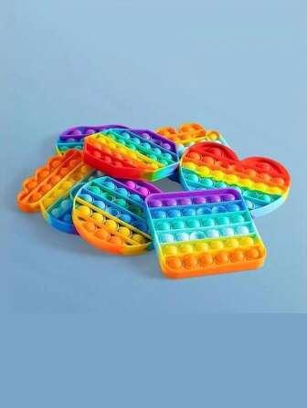 1PC/4PCS 硅胶推泡泡弹出坐立不安感官玩具，圆形彩色推泡泡弹出（圆形/方形/八角形/心形），感官托盘，收藏套装，玩具套装，弹簧玩具，冰块坐立不安，流行礼物，Olivia Rodrigo，玩具，感官玩具